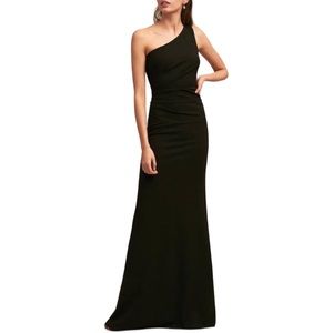 Katie May x BHLDN Gwyneth 4 | S Black One-Shoulder Column Formal Maxi Gown